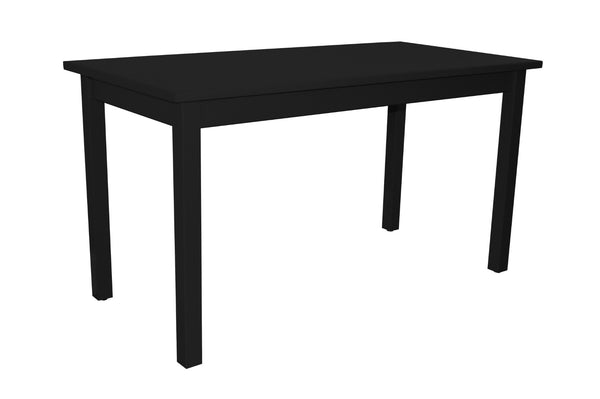 HomeRoots 60" Black Solid Wood Dining Table - Timeless Design for 6, Premium Pine, Sturdy & Versatile for Any Space 548915