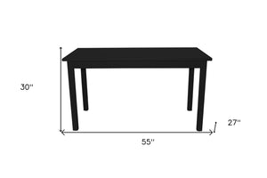 HomeRoots 60" Black Solid Wood Dining Table - Timeless Design for 6, Premium Pine, Sturdy & Versatile for Any Space 548915