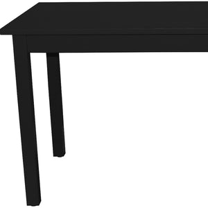 HomeRoots 60" Black Solid Wood Dining Table - Timeless Design for 6, Premium Pine, Sturdy & Versatile for Any Space 548915