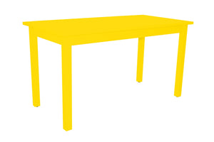 HomeRoots 60" Hand-Crafted Yellow Solid Wood Dining Table - Seats 6, Stylish Centerpiece for Home or Workspace 548916