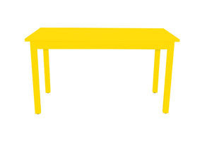 HomeRoots 60" Hand-Crafted Yellow Solid Wood Dining Table - Seats 6, Stylish Centerpiece for Home or Workspace 548916
