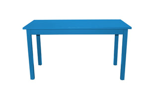 HomeRoots 60" Caribbean Blue Solid Wood Dining Table - Rustic Chic Centerpiece for Home & Gatherings 548917