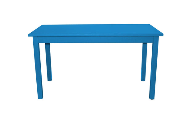 HomeRoots 60" Caribbean Blue Solid Wood Dining Table - Rustic Chic Centerpiece for Home & Gatherings 548917