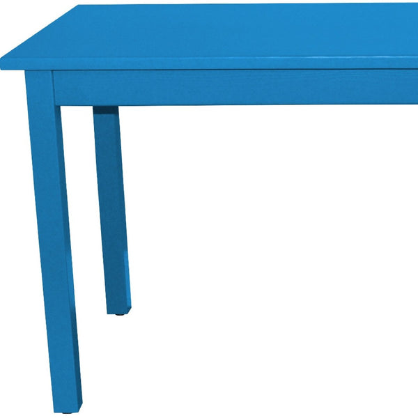 HomeRoots 60" Caribbean Blue Solid Wood Dining Table - Rustic Chic Centerpiece for Home & Gatherings 548917