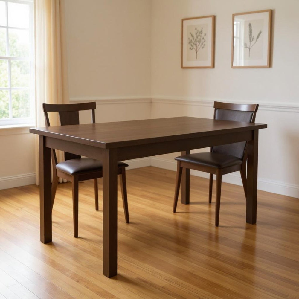 HomeRoots 60" Solid Pine Wood Dining Table - Handcrafted Coffee-Brown Centerpiece for Dining & Work Spaces 548918