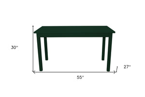 HomeRoots 60" Dark Green Solid Wood Dining Table - Handcrafted, Stylish Seating for 6, Perfect for Any Occasion 548919