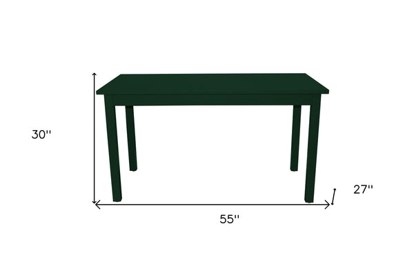 HomeRoots 60" Dark Green Solid Wood Dining Table - Handcrafted, Stylish Seating for 6, Perfect for Any Occasion 548919