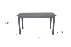 HomeRoots 60" Gray Solid Wood Dining Table – Timeless Centerpiece for Dining, Entertaining & Workspaces! 548920