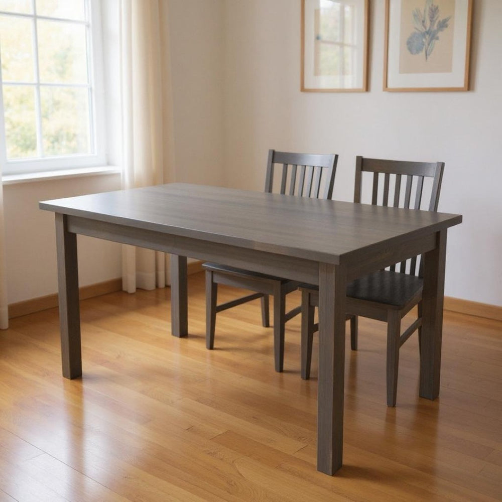 HomeRoots 60" Gray Solid Wood Dining Table - Elegant, Durable Design for Versatile Dining & Home Office Use 548921