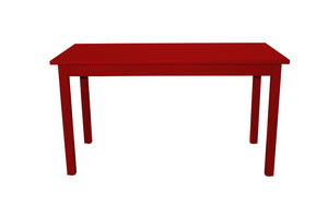 HomeRoots 60" Fire Engine Red Solid Wood Dining Table – Hand-Crafted Pine, Bold Centerpiece for Family Meals & Workspace 548925