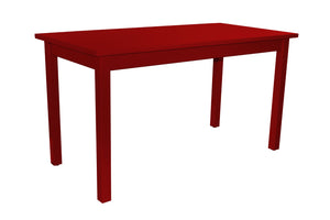 HomeRoots 60" Fire Engine Red Solid Wood Dining Table – Hand-Crafted Pine, Bold Centerpiece for Family Meals & Workspace 548925