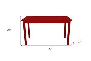 HomeRoots 60" Fire Engine Red Solid Wood Dining Table – Hand-Crafted Pine, Bold Centerpiece for Family Meals & Workspace 548925