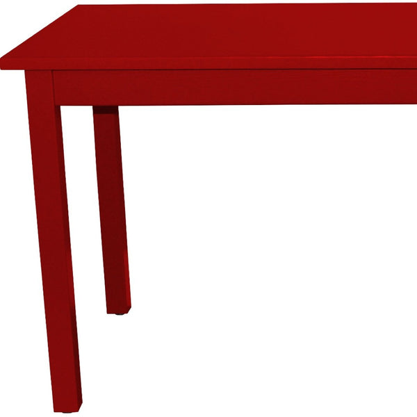 HomeRoots 60" Fire Engine Red Solid Wood Dining Table – Hand-Crafted Pine, Bold Centerpiece for Family Meals & Workspace 548925