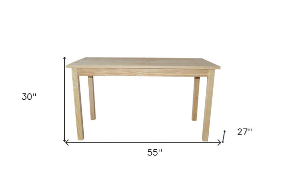 HomeRoots 60" Natural Solid Wood Dining Table – Timeless Design, Seats 6, Perfect for Everyday Use & Gatherings 548926