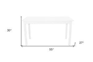 HomeRoots 60" White Solid Wood Dining Table - Timeless Design for 6, Perfect for Dining, Entertaining & Work! 548927