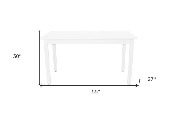 HomeRoots 60" White Solid Wood Dining Table - Timeless Design for 6, Perfect for Dining, Entertaining & Work! 548927