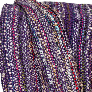 Homeroots 50" X 60" Purple Woven Acrylic Striped Throw Blanket With Fringe  Acrylic 548950