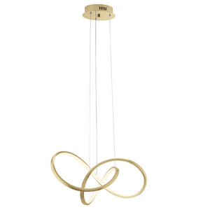 HomeRoots Gold Contemporary LED Chandelier - Smart Dimmable Lighting for Stylish Spaces, Energy Efficient Design 548956
