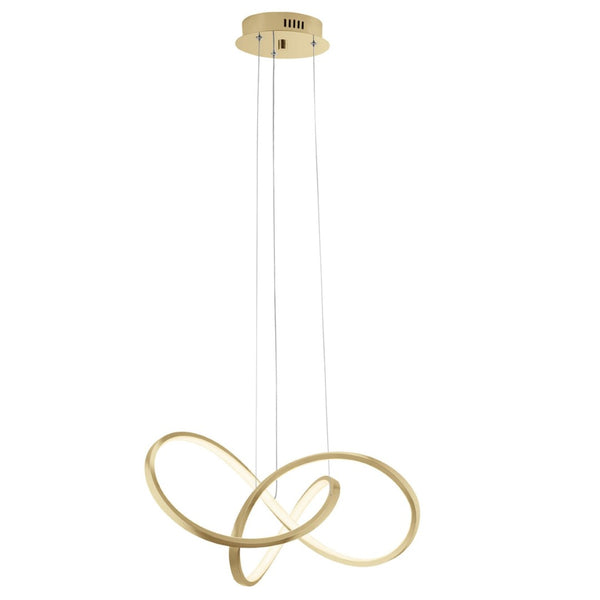 HomeRoots Gold Contemporary LED Chandelier - Smart Dimmable Lighting for Stylish Spaces, Energy Efficient Design 548956