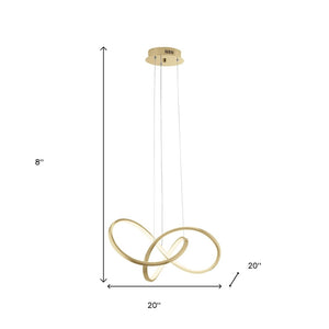 HomeRoots Gold Contemporary LED Chandelier - Smart Dimmable Lighting for Stylish Spaces, Energy Efficient Design 548956
