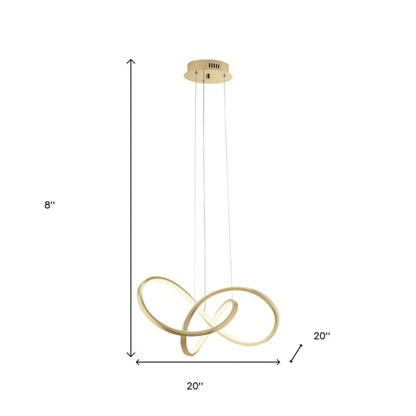 HomeRoots Gold Contemporary LED Chandelier - Smart Dimmable Lighting for Stylish Spaces, Energy Efficient Design 548956