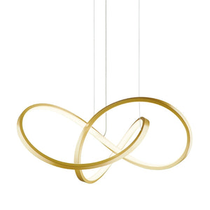 HomeRoots Gold Contemporary LED Chandelier - Smart Dimmable Lighting for Stylish Spaces, Energy Efficient Design 548956