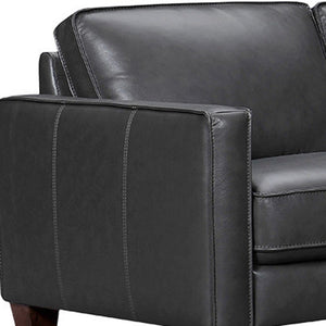 Homeroots Black Leather L Shaped Three Piece Corner Sectional   548958
