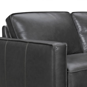 Homeroots Black Leather L Shaped Three Piece Corner Sectional   548958