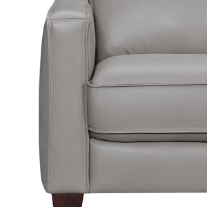 Homeroots Gray Leather L Shaped Three Piece Corner Sectional   548959