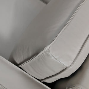 Homeroots Gray Leather L Shaped Three Piece Corner Sectional   548959