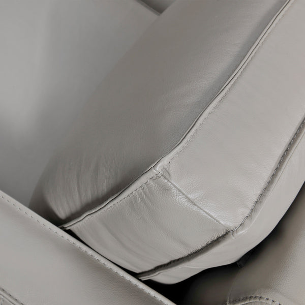 Homeroots Gray Leather L Shaped Three Piece Corner Sectional   548959