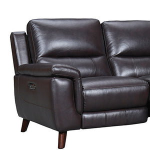 Homeroots Three Piece Indoor Brown Leather Six Person Seating Set   548960