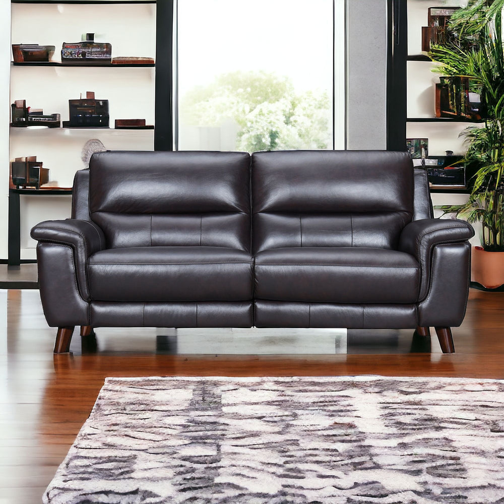 Homeroots Three Piece Indoor Brown Leather Six Person Seating Set   548960