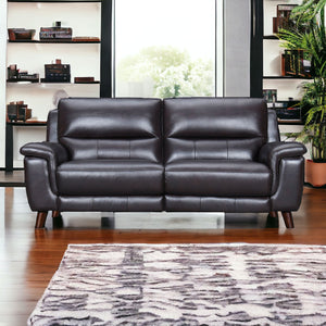 Homeroots Three Piece Indoor Brown Leather Six Person Seating Set   548960