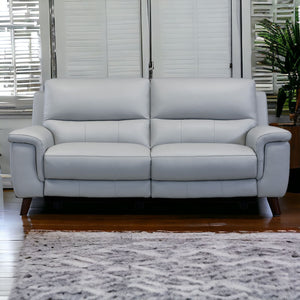 Homeroots Three Piece Indoor Gray Leather Six Person Seating Set   548961