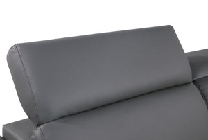 HomeRoots 89" Leather Sofa with Modern Silver Legs – Stylish, Comfortable Seating for Your Living Room Decor GREY 548985