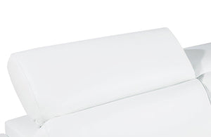 Homeroots 89" White Leather Sofa With Silver Legs   548986