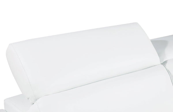 Homeroots 89" White Leather Sofa With Silver Legs   548986