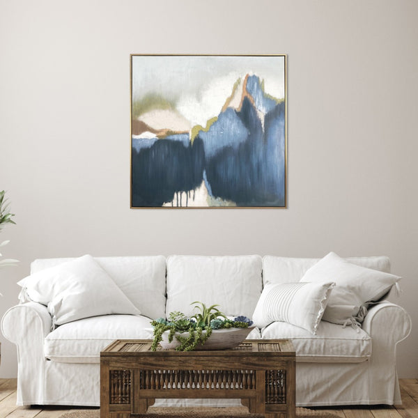 HomeRoots Abstract Hand-Painted Gold Floater Frame Canvas Art - Bold Contemporary Wall Decor for Any Space 548988