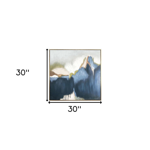 HomeRoots Abstract Hand-Painted Gold Floater Frame Canvas Art - Bold Contemporary Wall Decor for Any Space 548988