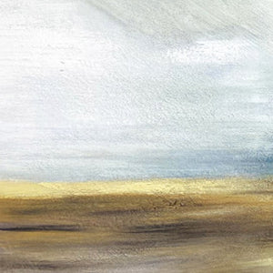 Homeroots The Horizon Gold Floater Frame Painting Wall Art  Canvas 548989