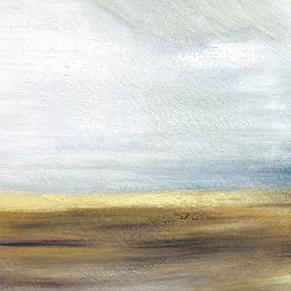 Homeroots The Horizon Gold Floater Frame Painting Wall Art  Canvas 548989