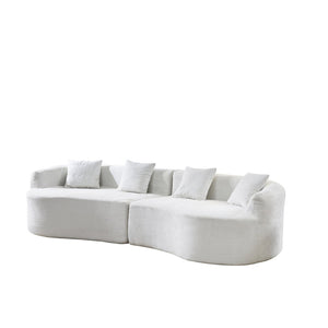 English Elm 111" L Shaped Cloud Sofa Plush Chenille Upholstered High Density Foam Apartment Living Room Beige W1669S00057