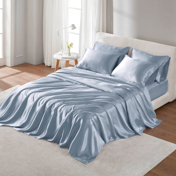 English Elm Satin Luxury Sheet Set Full - Silky Smooth, Easy Care Bedding With Deep Pocket For Ultimate Comfort B035P294191-GIGA