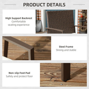 English Elm Outsunny 2 Piece Pe Rattan Outdoor Dining Chair Set With Cushions, Stylish Cream White Design For Patios W2225P200714-GIGA