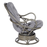 OSP Home Furnishings Tahiti Rattan Swivel Rocker Grey