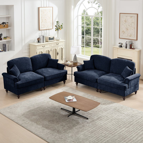 English Elm Classic 2-Piece Modular Sofa Set In Elegant Blue - Versatile, Stylish, And Comfortable For Any Space W3041S00254