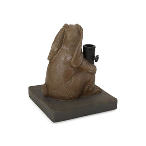 English Elm Christopher Knight Home® - RABBIT Light Brown Umbrella Base — Handcrafted Lightweight Concrete with Iron Tube, 13.5" Sq, Durable 67767.00LBRN