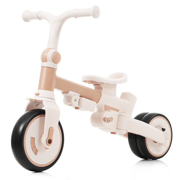 English Elm 7 in 1 Convertible Toddler Trike Aluminum Foldable Push Bike with Canopy for Ages 1 to 6 Light Brown N726P248345B