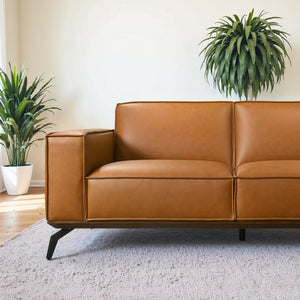 English Elm Brenham Vegan Leather Right Chaise Sectional with Mid Century Metal Legs B183S00208
